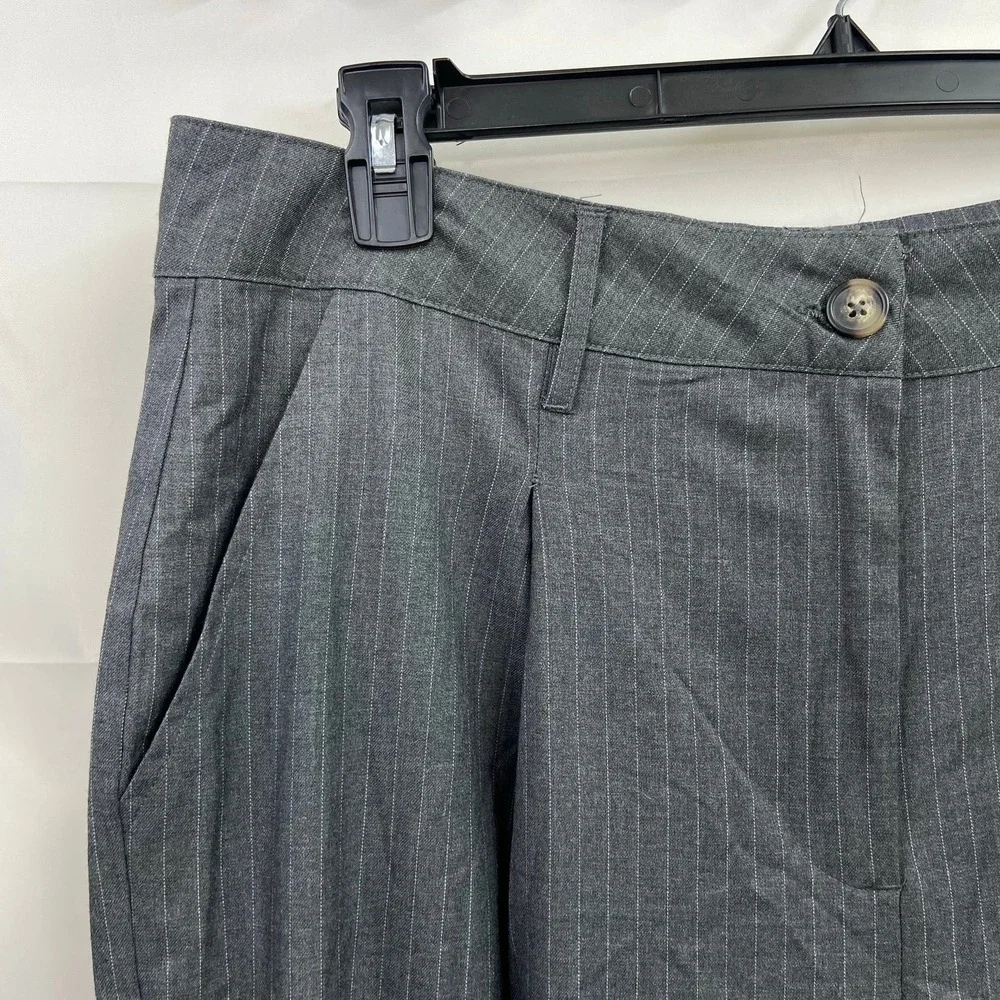 Wild Fable women's‎ pinstripe pleated wide leg relaxed trousers pants stretch 17